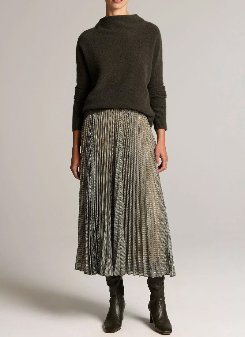 Plush Cashmere Funnel-Neck Sweater