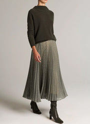 Sheer Pleated Pull On Skirt