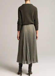 Sheer Pleated Pull On Skirt