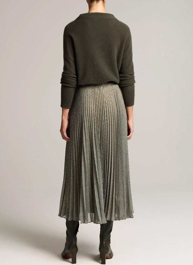 Sheer Pleated Pull On Skirt