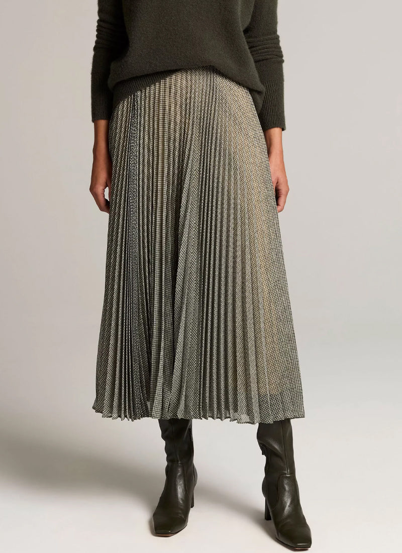 Sheer Pleated Pull On Skirt
