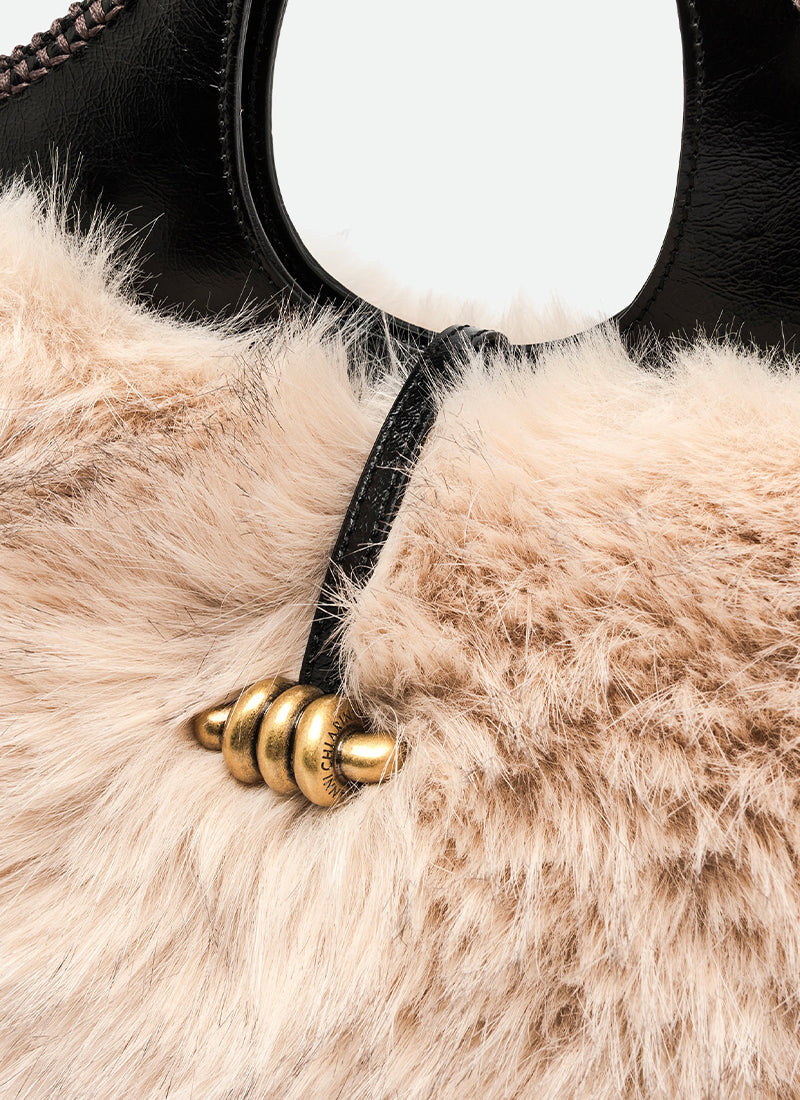 Sherling Top Handle Bag With Lion Keyring