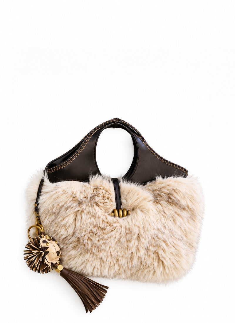 Sherling Top Handle Bag With Lion Keyring
