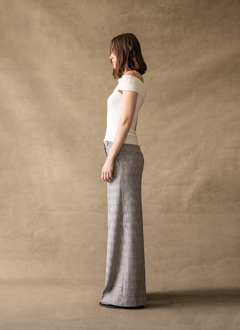 Shiloh Glencheck Wide Leg Trouser