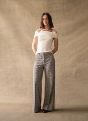 Shiloh Glencheck Wide Leg Trouser