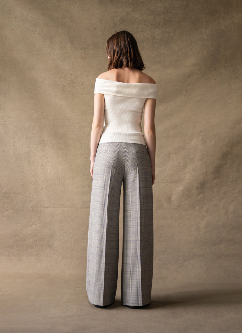 Shiloh Glencheck Wide Leg Trouser