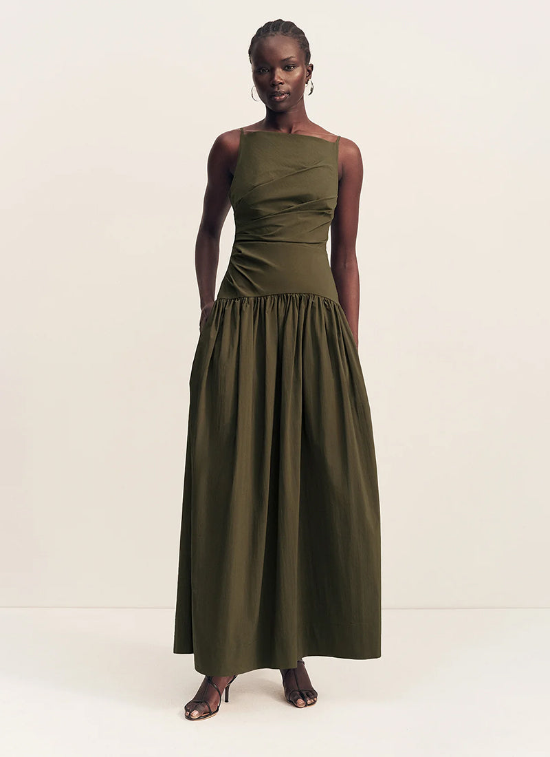 Shona Joy Campbell Square Neck Maxi Dress