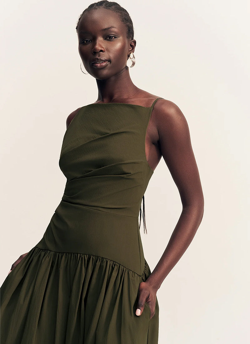 Shona Joy Campbell Square Neck Maxi Dress