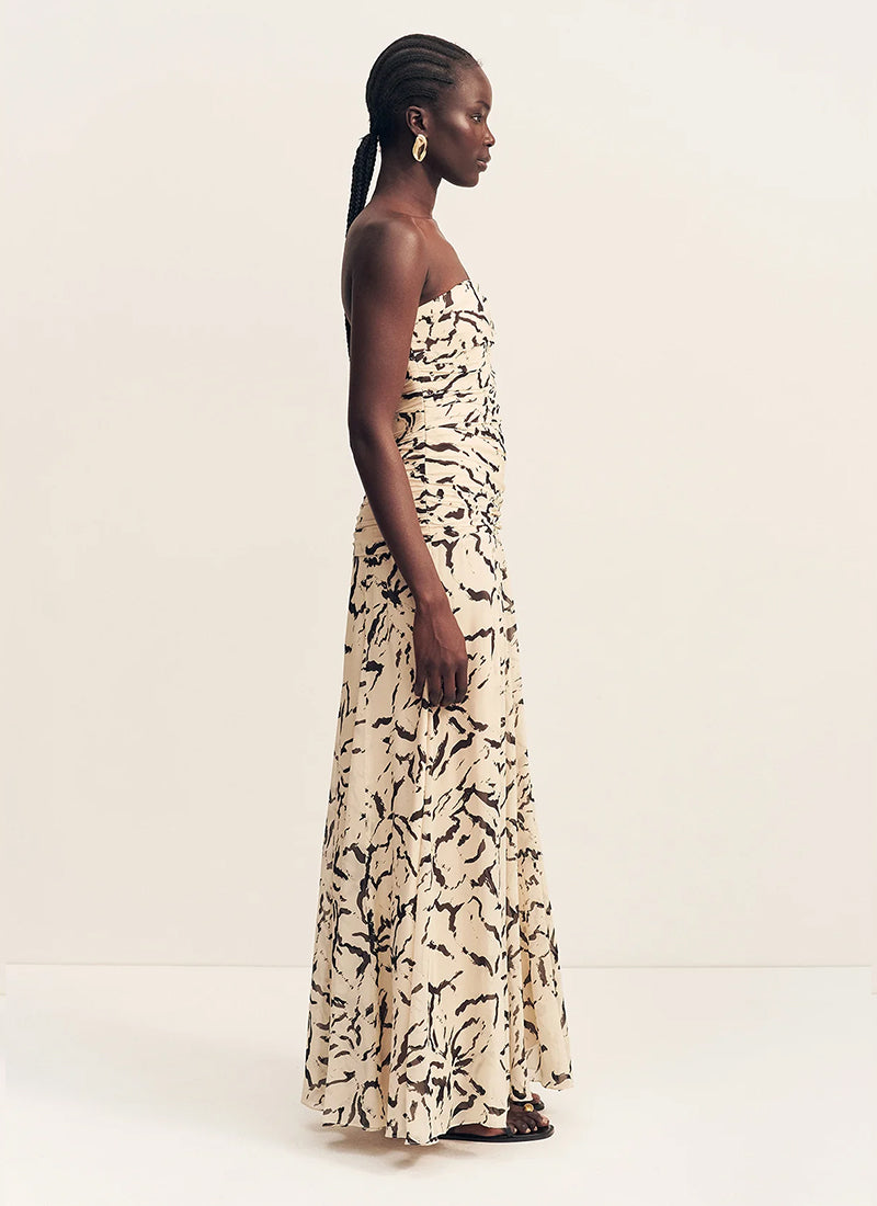 Rea Strapless Panelled Maxi Dress by Shona Joy