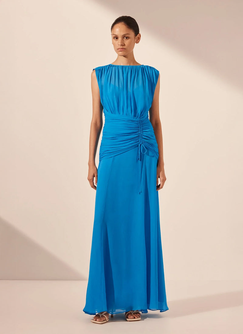 SHONA JOY Amina High Neck Maxi Dress