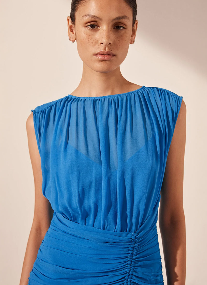 SHONA JOY Amina High Neck Maxi Dress
