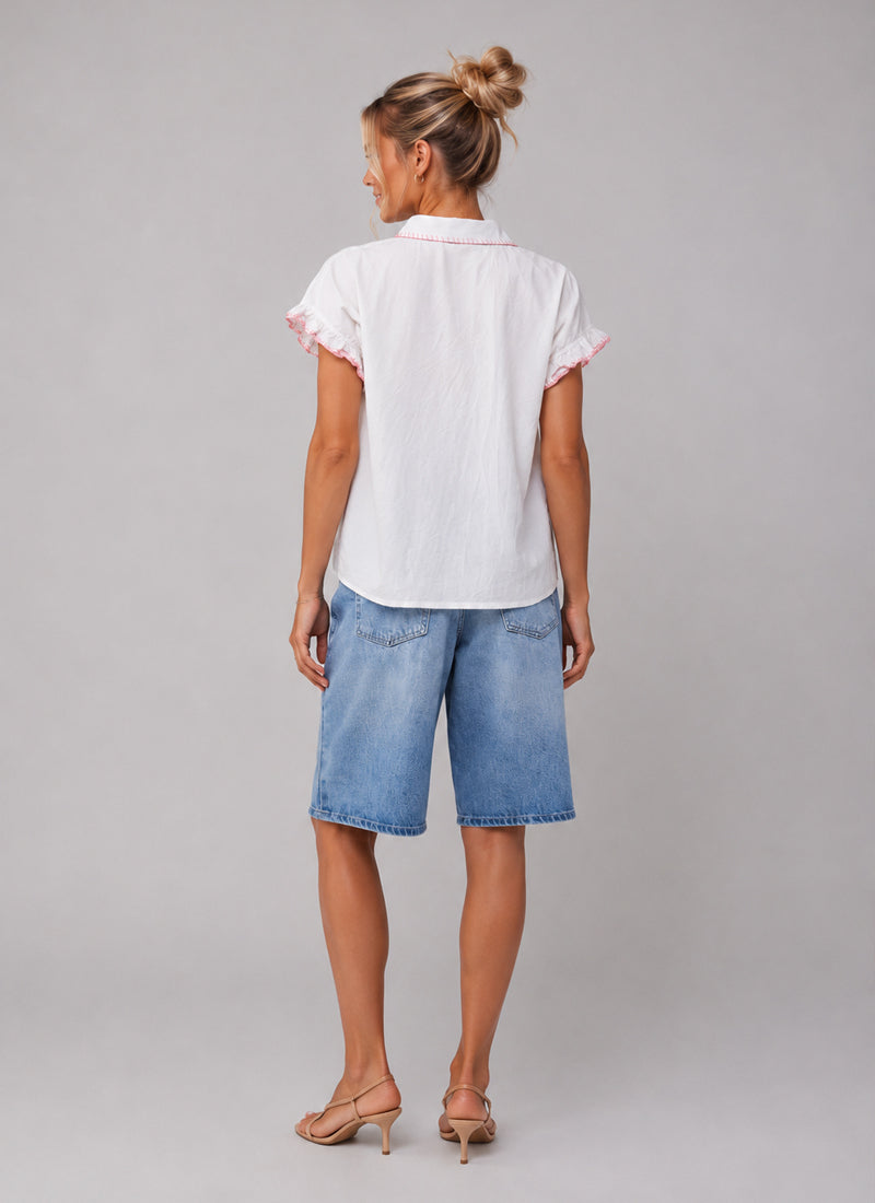  Short Sleeve Embroidered White by MAMOUCHKA PARIS at Andrews 
