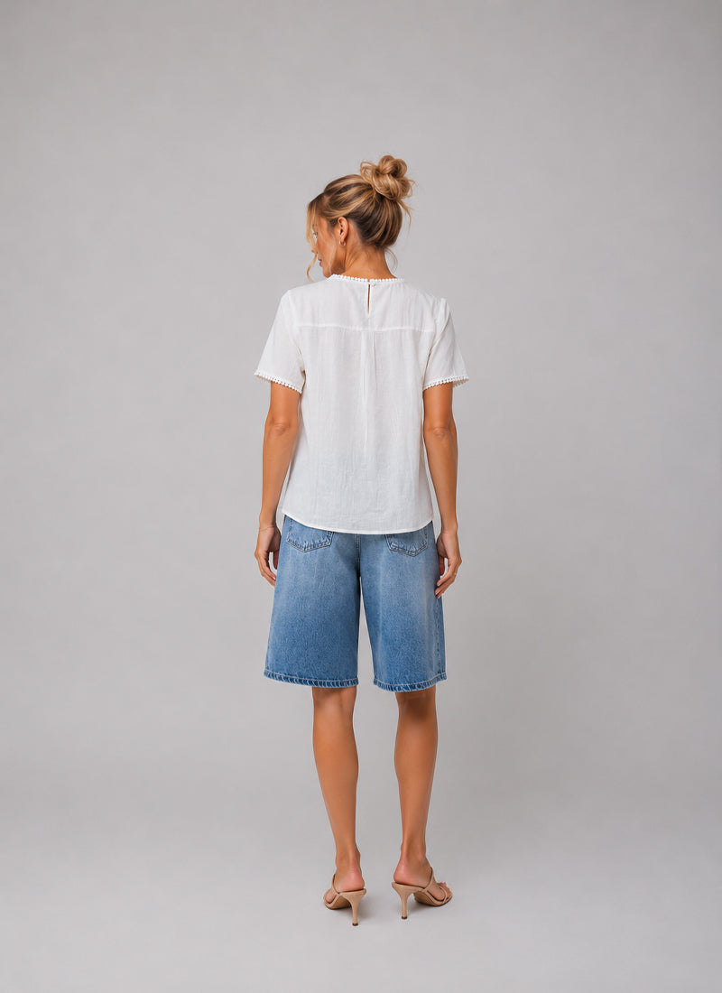 Short Sleeve Linen Blouse by MAMOUCHKA PARIS at Andrews