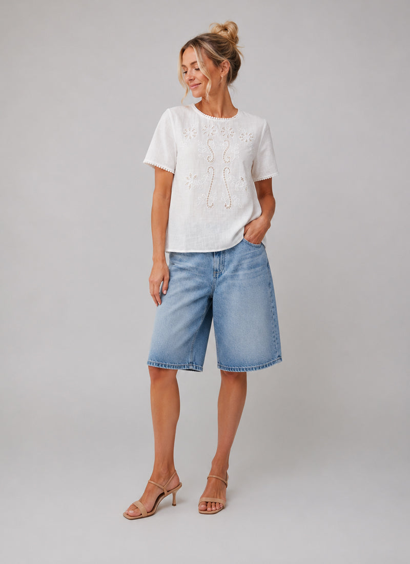 Short Sleeve Linen Blouse by MAMOUCHKA PARIS at Andrews