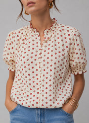 Short Sleeve Seersucker Blouse by MILOS at Andrews