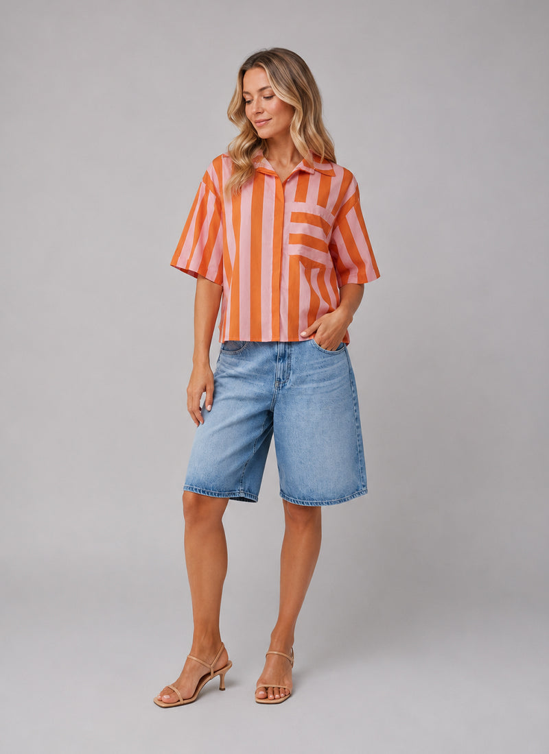 Short Sleeve Striped Shirt by MAMOUCHKA PARIS at Andrews