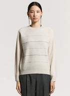 Silk Cashmere Stripe Crew Sweater