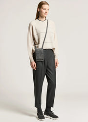 Silk Cashmere Stripe Crew Sweater