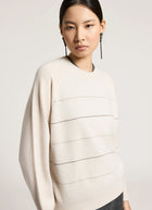 Silk Cashmere Stripe Crew Sweater