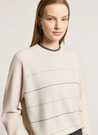 Silk Cashmere Stripe Crew Sweater