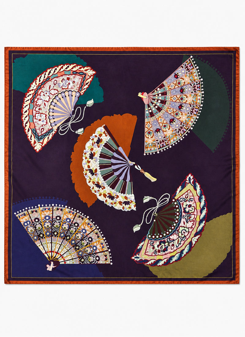 Fan Silk Twill Scarf