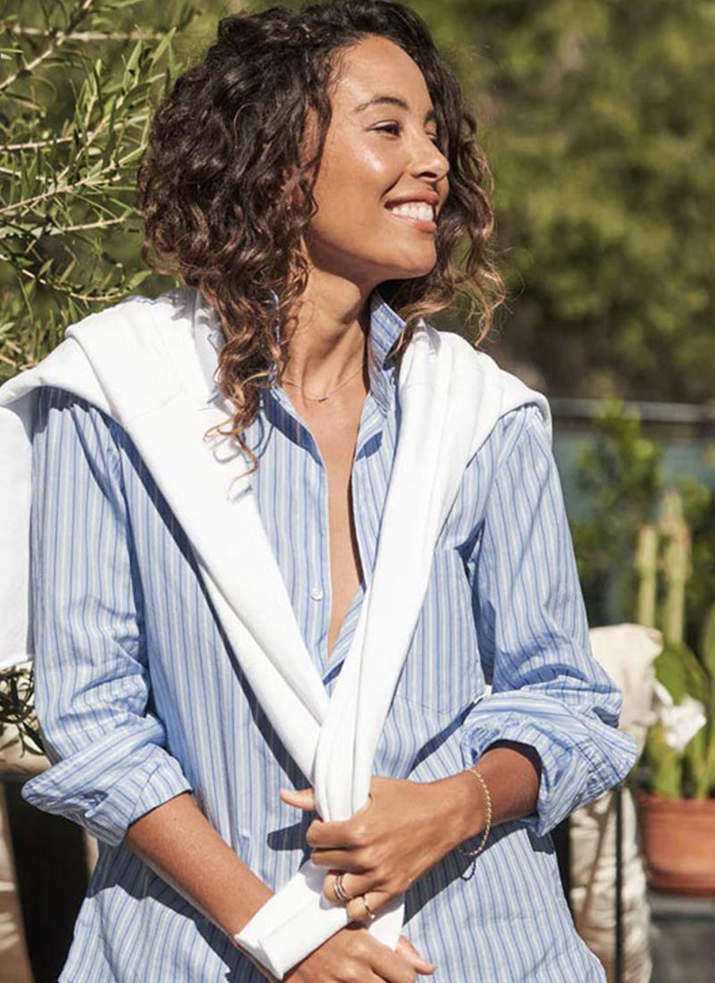 Frank & Eileen Silvio Blue Stripe Shirt