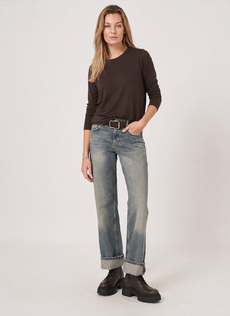 Simple Knitted Long Sleeve T-Shirt by REPEAT Cashmere at Andrews