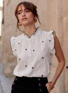 Sleeveless Button Up Blouse