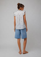 Sleeveless Button Up Blouse