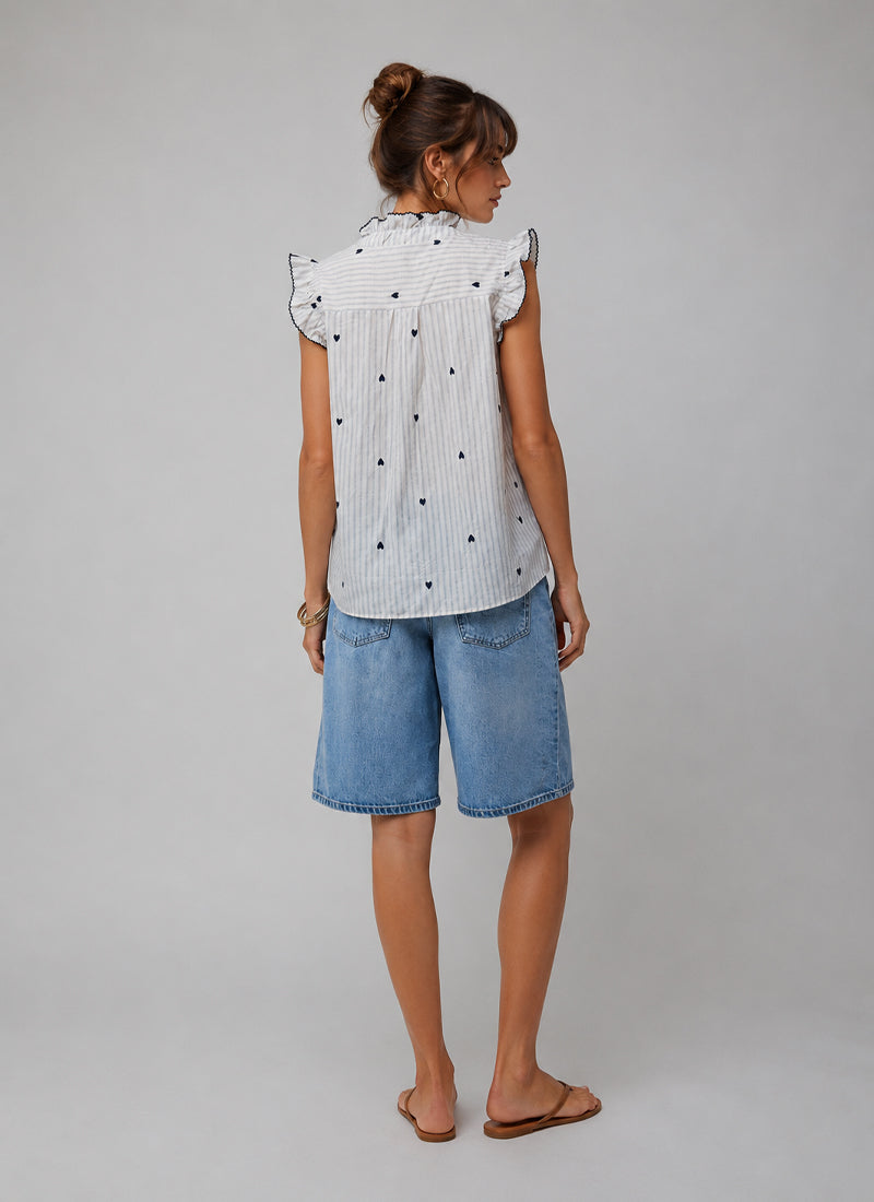 Sleeveless Button Up Blouse