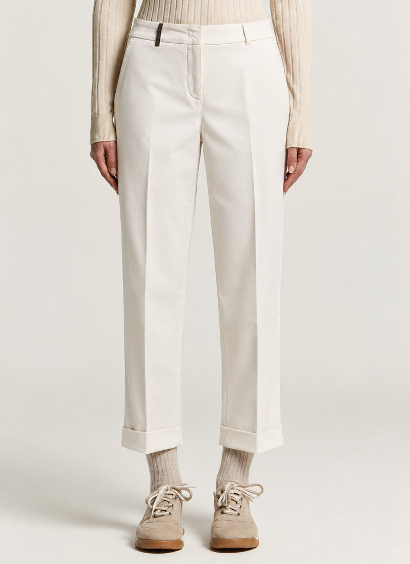 Slim Cotton Silk Tencel Gabardine Pant