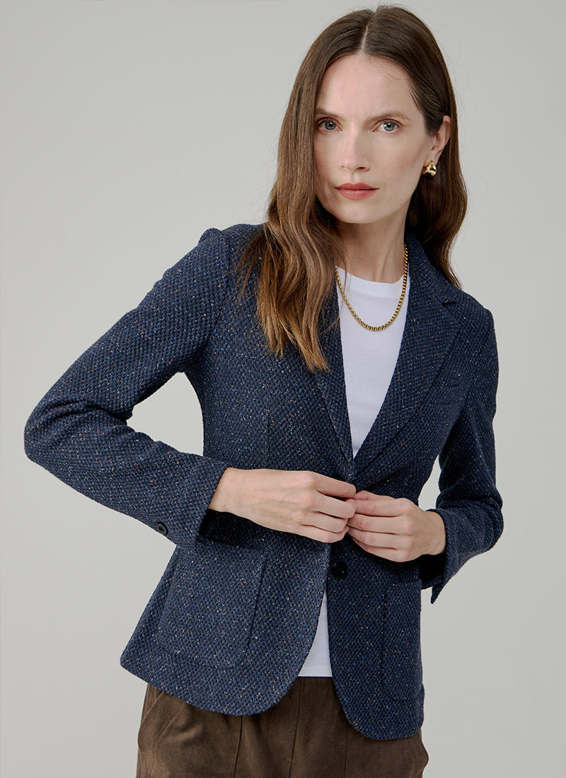 Slim Fit 2 Button Honeycomb Blazer