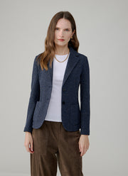 Slim Fit 2 Button Honeycomb Blazer