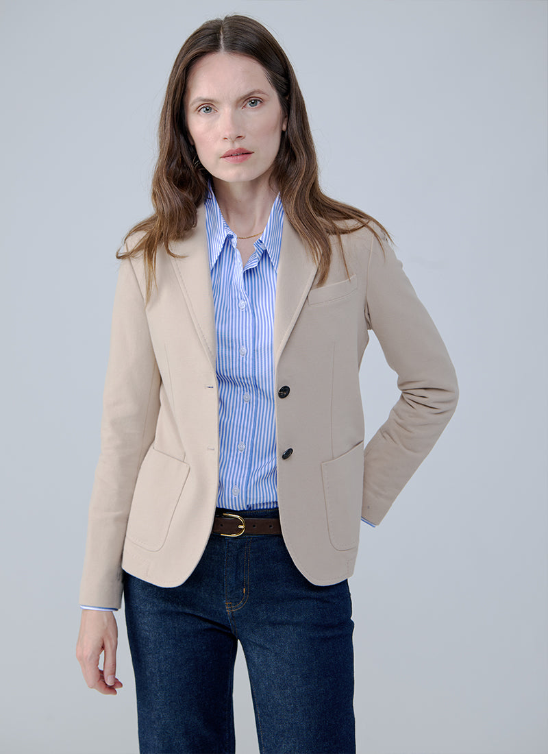Slim Fit Light Fleece 2 Button Blazer