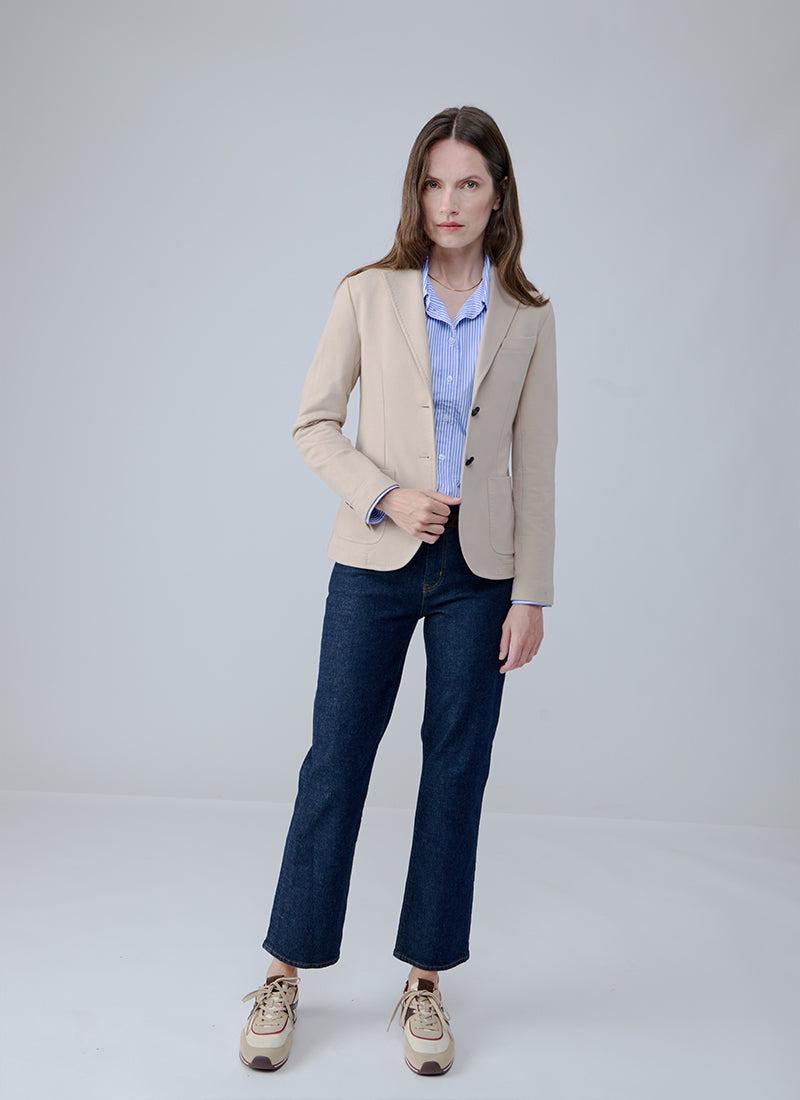 Slim Fit Light Fleece 2 Button Blazer