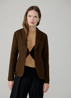 Slim Fit Light Fleece 2 Button Blazer
