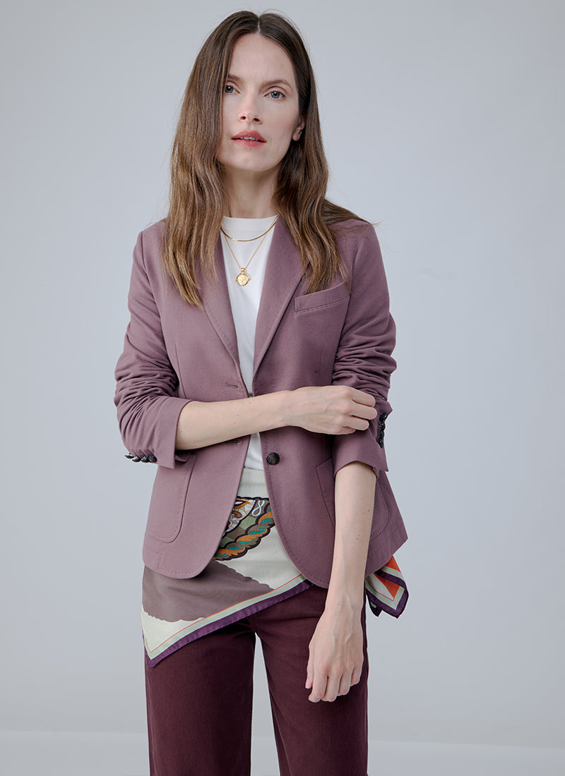 Slim Fit Light Fleece 2 Button Blazer