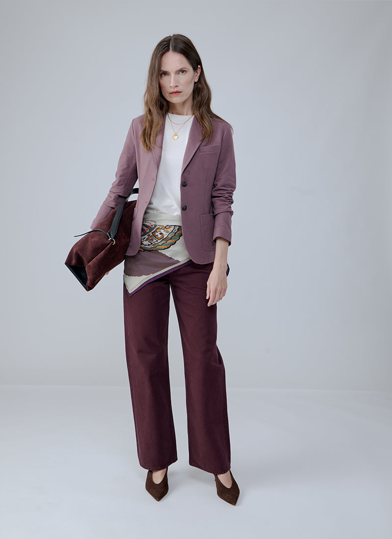 Slim Fit Light Fleece 2 Button Blazer