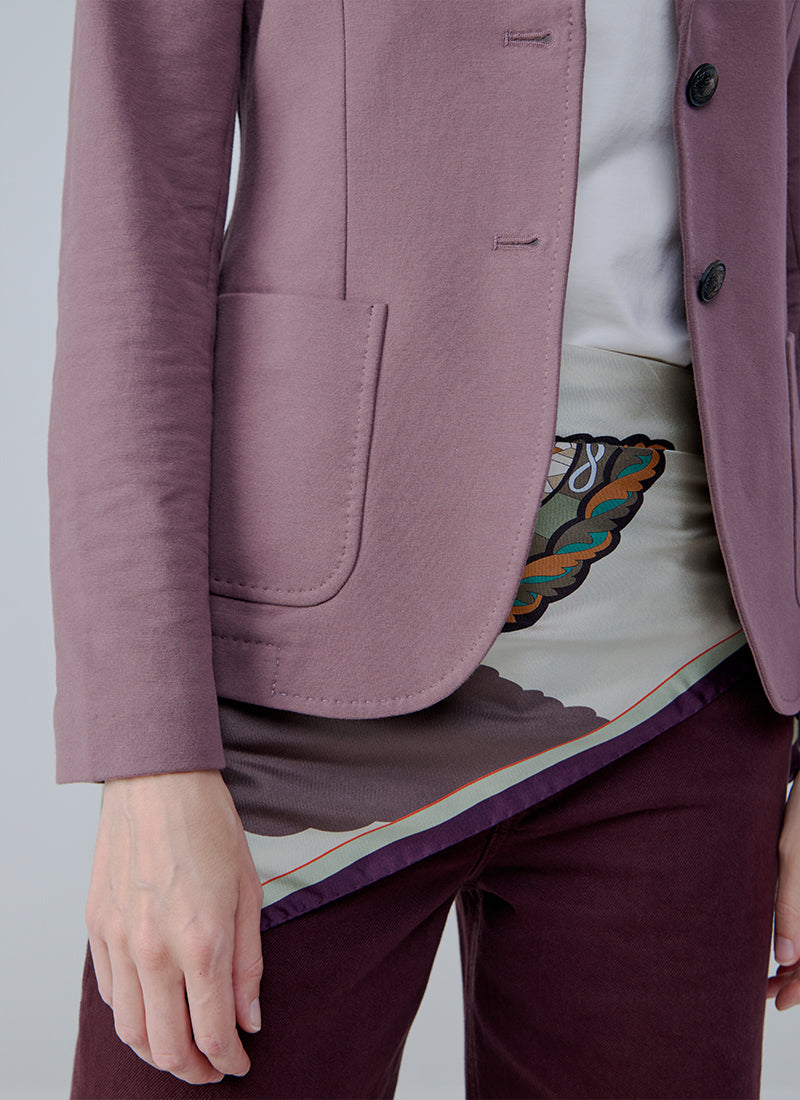 Slim Fit Light Fleece 2 Button Blazer