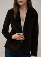 Slim Fit Velour 2 Button Blazer