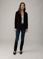 Slim Fit Velour 2 Button Blazer
