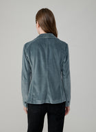 Slim Fit Velour 2 Button Blazer