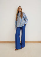 Smythe Wide Leg Pintuck Trouser