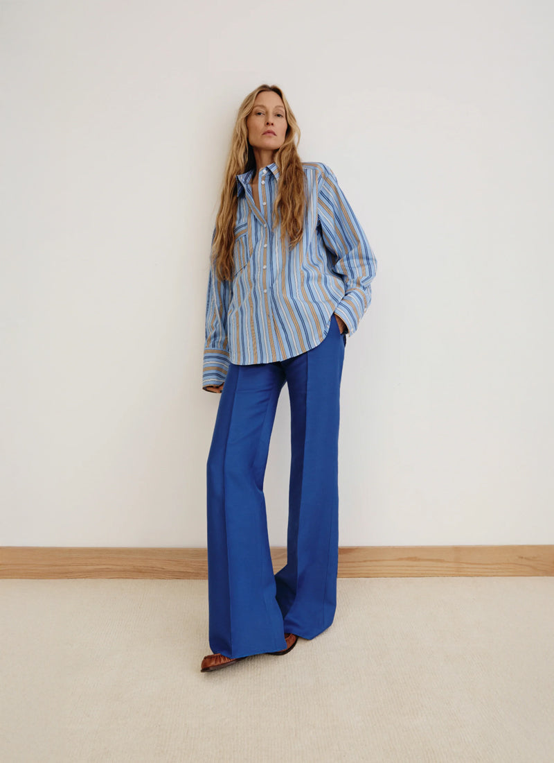 Smythe Wide Leg Pintuck Trouser