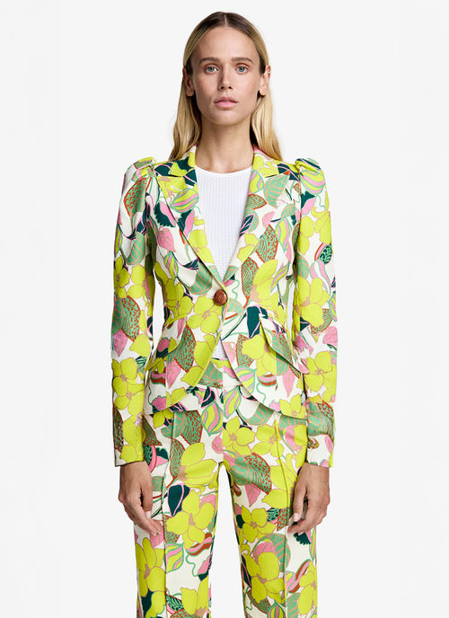 Smythe Long Sleeve Pouf One Button Blazer