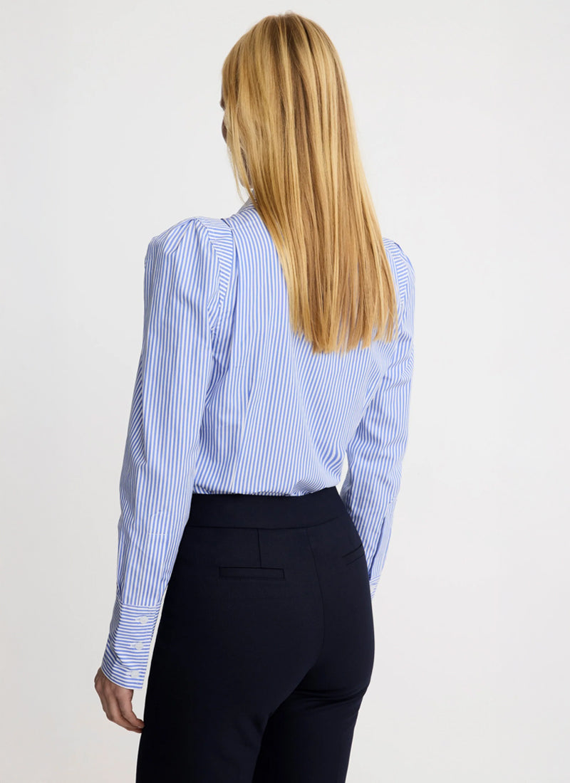 Smythe Box Pleat Shirt Blue Stripe