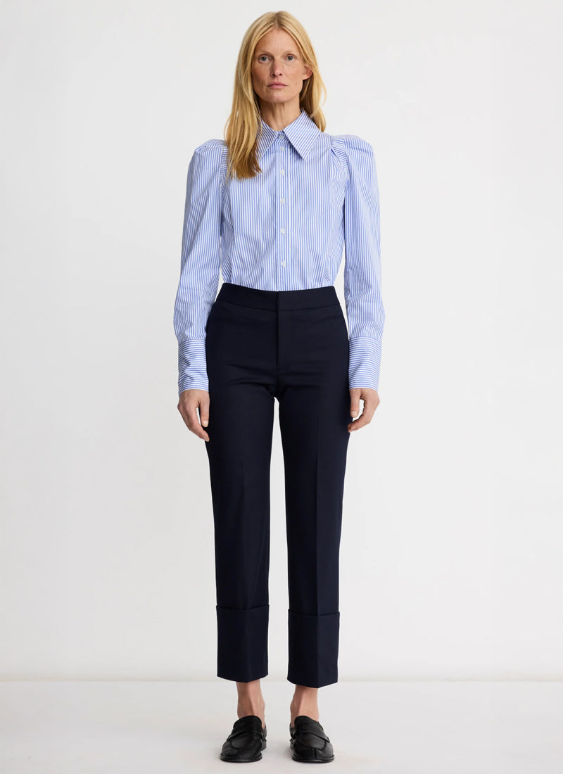 Smythe Box Pleat Shirt Blue Stripe