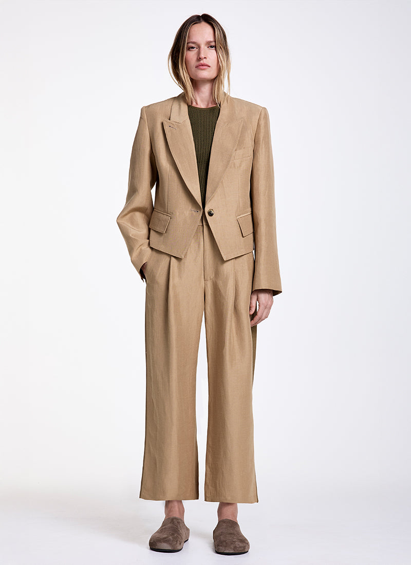 Smythe Tux Stripe Crop Pleated Trouser