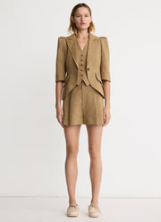 Smythe Mid Rise Pleated Shorts