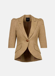 Smythe Crop Sleeve Pouf One Button Blazer